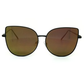 RAKOSTA c7040 Premium Oversized XL Retro Cats eye Mirrored Funky Fashion Aviator Sunglasses (BLACK/PURPLE, LIGHT FRAME)