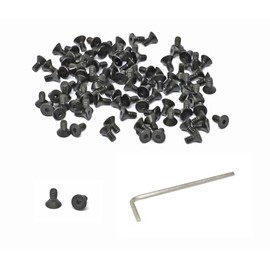 iexcell 100 Pcs #4-40 x 1/4" Alloy Steel 10.9 Grade Hex Socket Flat Head Cap Screws Bolts Kit, Black Oxide Finish