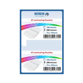 Refresh Cartridges - Laminating Pouches A7 (80x111mm) 250 Micron Pack of 100 Sheets