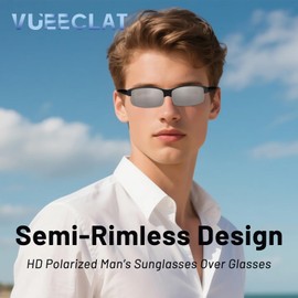 VUEECLAT Polarized Sunglasses for Men & Women - Fit Over Glasses with TAC Lenses & Unbreakable PC Frame for Driving, Golf, Fishing, Outdoor Sports - Lightweight Protective Eyewear