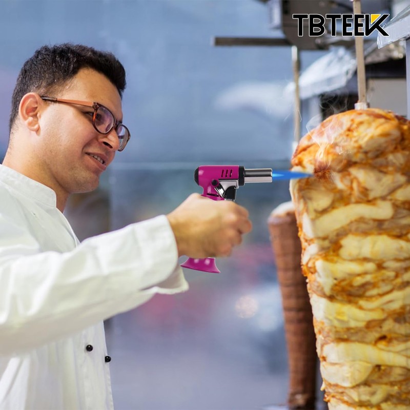 TBTEEK Butane Torch with Fuel Gauge T907, One-hand Operation Kitchen