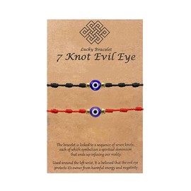 2/6Pcs Evil Eye Bracelets for Women Men Turkish Blue Evil Eye String Bracelet Lucky Evil Eye Bracelet Charm Eye Beaded Bracelets Summer Bracelets Jewelry Gifts