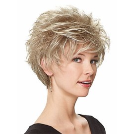Gabor Perk Short Layered Textured Wig by Hairuwear, Average Cap, G56+ Sugared Silver