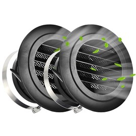 Soffit Vents 4 Inch, Round Exhaust Air Vent Cover with Built-in Fly Screen for Bathroom Kithchen Office Home, Black 2P 100mm