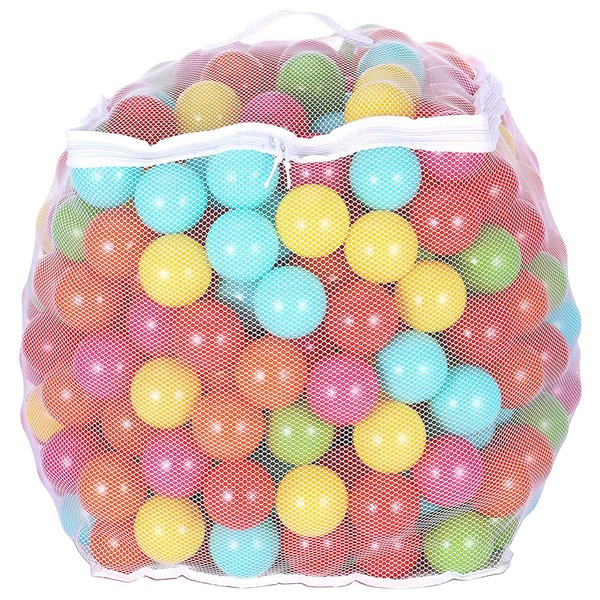BalanceFrom 2.3-Inch Phthalate Free BPA Free Non-Toxic Crush Proof Play Balls Pit Balls- 6 Bright Colors in Reusable and Durable Storage Mesh Bag with Zipper, 400-Count