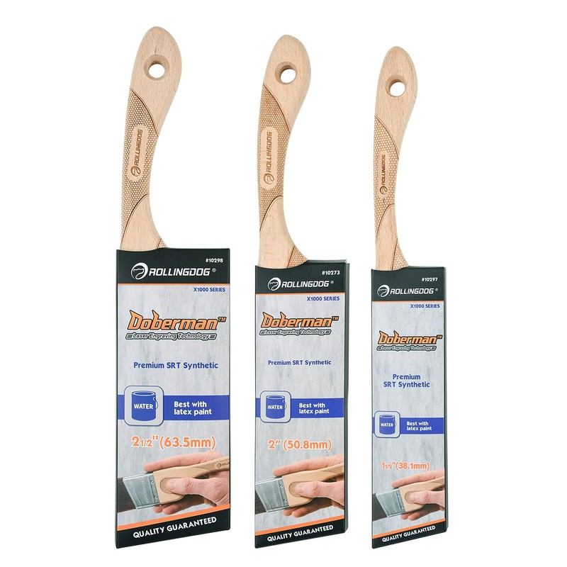 ROLLINGDOG Angled Paint Brush - Trim Brush with Ergonomic Wood