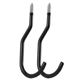 Maclean Pack of 2 ceiling hooks steel for bicycle, ladder, tyres and garden hose, load capacity up to 10 kg per hook, rubber coating, sturdy holder for garage, cellar and workshop (2 pieces)