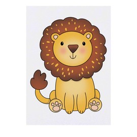 'Friendly Lion' Temporary Tattoo - Water Resistant, Skin-Safe, Non-Toxic Transfer (TO00084811)
