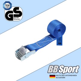 Lashing Strap Tie Down Strap Clamp Fastening Strap Maximum Load 250 kg DIN EN 12195-2 Fastening Straps Blue Various Lengths Pack of 10 2.5 cm x 1 m