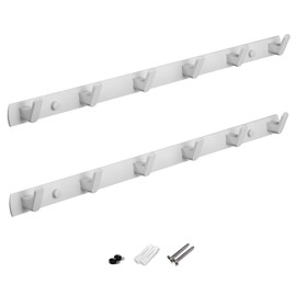 Fecraf Coat Rack Hooks White Coat Hooks Heavy Duty Wall Mounted Rack 21.25-inch, White Wall Hanger Hanging Hooks for Wall, Modern Hook Rack Hanging for Hat Purse Towel Bathroom, Solid Aluminum