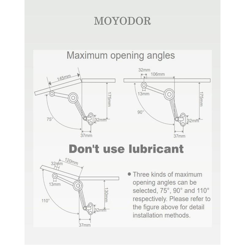 QBOSO Heavy Duty Lid Stay Hinges Folding Lid Support Hinge,Perfect