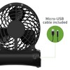 HOLMES 4" Personal Fan, Rechargeable Battery, 3 Speed Settings, Lightweight,