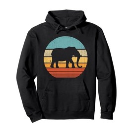 Elephant Retro Vintage Sunset Style 60s 70s Men Women Animal Pullover Hoodie