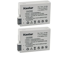 Kastar LPE8 Battery (2-Pack) Compatible with Canon LP-E8, LC-E8E, BG-E8 and Canon EOS 550D, EOS 600D, EOS 700D, EOS Rebel T2i, EOS Rebel T3i, EOS Rebel T4i, EOS Rebel T5i Camera