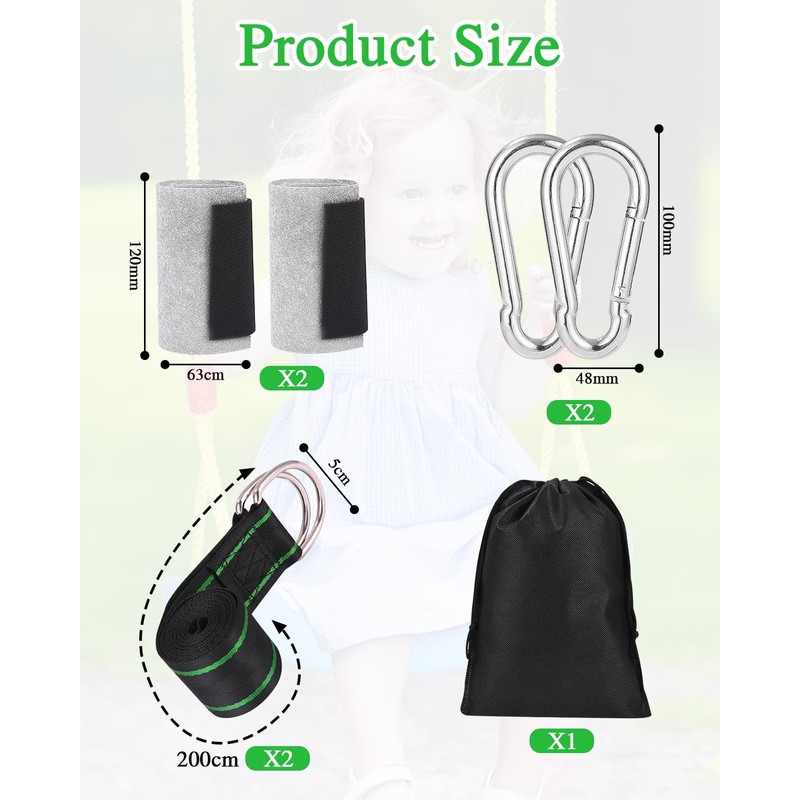 Set of 2 Swing Attachment Tree and Hammock Attachment 200