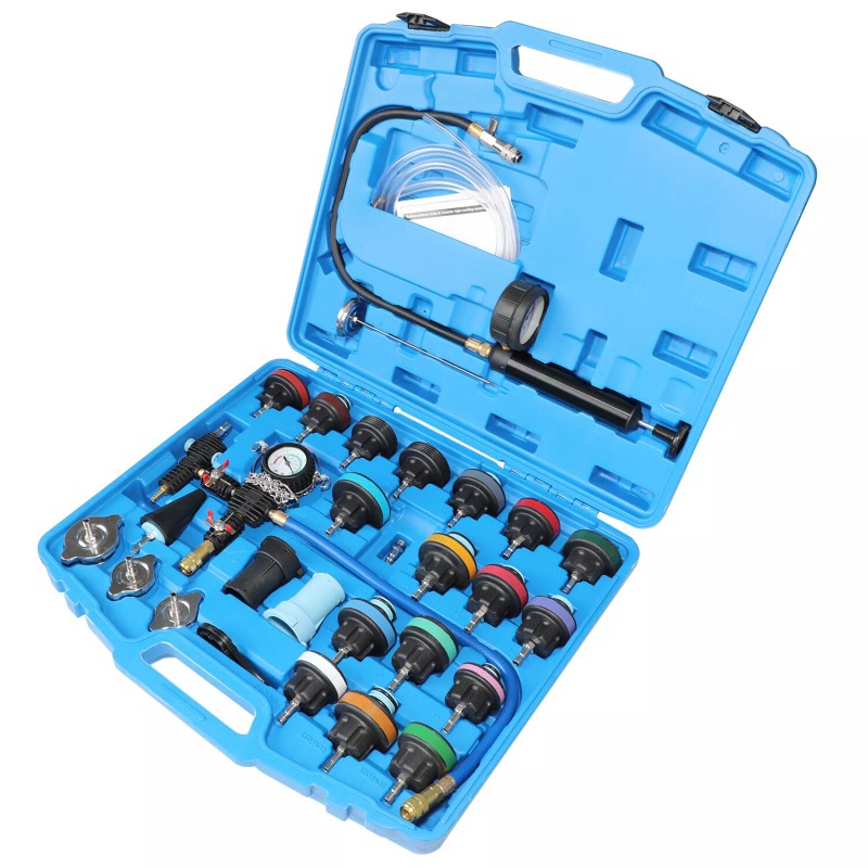 DPTOOL 28 PCS Radiator Pressure Tester Vacuum-Type Cooling System Refill