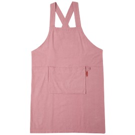 kukugoto 69730 Oversize Pale Wrap Apron, Length 39.4 inches (100 cm), Width 35.4 inches (90 cm), Women's, Large Pockets, Large Size, Cafe, Nursery, Pink