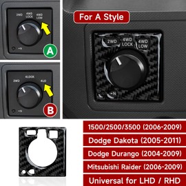 BRMYL Dim Light Control Knob Decals for 2006 2007 2008 2009 Dodge Ram 1500 2500 3500 Accessories Carbon Fiber Interior Stickers, A Style