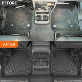 powoq 6 Seats Floor Mat Compatible with 2021-2025 Jeep Grand Cherokee L Cargo Mat Backrest Trunk Cargo Liner TPE Floor Liner Replacement for 2021-2025 Jeep Grand Cherokee L Accessories