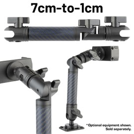 Bulletpoint Locking Adjustable Carbon Fiber Kevlar Mounting Arm with Articulating Joint Dual 20mm Socket Ends (7cm-to-1cm)