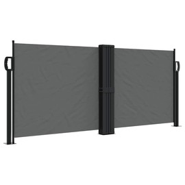 vidaXL Retractable Side Awning – Anthracite, Polyester, Steel, 39.4"x236.2" – Water & UV Resistant Outdoor Privacy Screen for Balcony, Garden, Patio