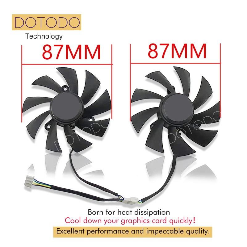 Dotodo 87 mm GA92A2H 0.35A Fan for Graphics Card Cooler