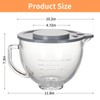 XINBOOGQ 5QT Glass Bowl Compatible with KitchenAid 4.5 and 5-Quart