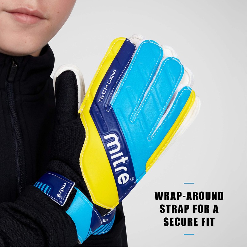 Mitre Magnetite JNR Goalkeeping gloves - Blue/Cyan/Yellow - 5