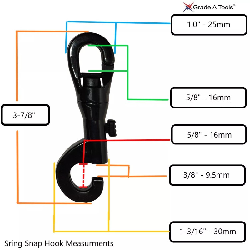 Grade A Tools Plastic Safety Chain Spring Loaded Plastic Connector