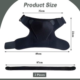 Pack of 2 Sports Shoulder Straps, Adjustable Shoulder Straps, Anti-Stress Shoulder Straps, Shoulder Resistant Support Straps (Black)
