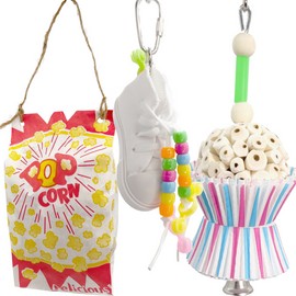 Mandarin Bird Toys 5171 Three Satisfying Beak Shredders - Handmade Foraging Bird Toys, Entertaining