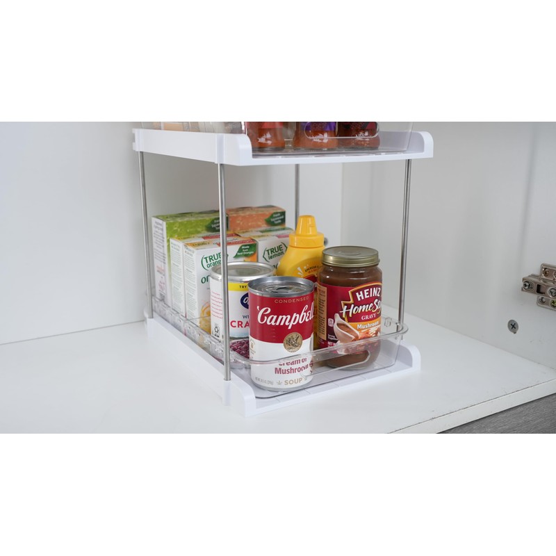 EVERIE 2-Tier Pull Out Under Sink Organizers for Kitchen, Bathroom,