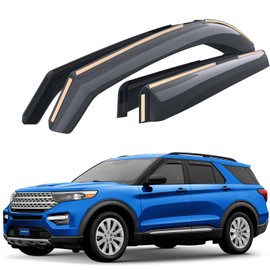 Goodyear Shatterproof in-Channel Window Deflectors for Ford Explorer 2020-2025, Rain Guards, Window Visors for Cars, Vent Deflector, Car Accessories, 4 pcs - GY008030