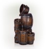 Alpine Corporation 24" H Indoor/Outdoor Tiered Barrels and Buckets Fountain,