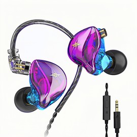 HJX QKZ ZXT IEM Earbuds,Wired Gaming Earphone (Colorful)