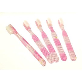 5-PACK New FUN Pink Daisy Vintage Toothbrushes By Alan Stuart of New York