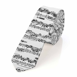 Yakuna Musical Score Men's Ties Music Notes Symbols Men's Neckties for Mens Wedding Party Work Casual Holiday