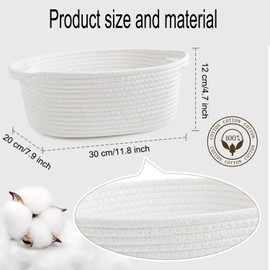 WADY Gift Basket Empty with Handles, Small Cute Woven Rope Basket for Baby Nursery, Kids Toys Storage - Includes Gift Bag & Ribbon, Perfect for Wedding, Birthday, Baby Shower Gifting Ideas (Pink)