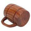 Wooden Beer Mug with Handle 300ml Prevent Scald Carved Drinkware