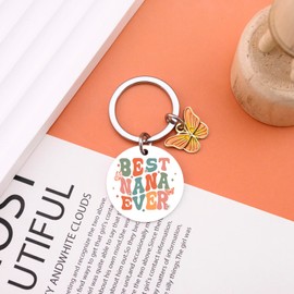 UIWIHHP Nana Gifts for Grandma Cute Keychain Grandma Gift from Grandkids Unique Birthday Christmas Mothers Gifts for Grandmother Christmas Gift Ideas Best Nana Ever Key Chain
