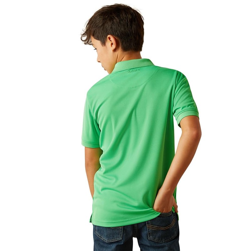 ARIAT Boys TEK Polo, Irish Green, Medium