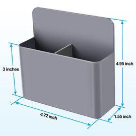 Magnetic Marker Holder for Whiteboards/Fridge/Refrigerator/School Locker Organiser,Magnetic Chalk Organiser/Remote Control Holder/Dry Eraser Marker Tray with Anisotropic Magnet Backing Gray, 2 Pack