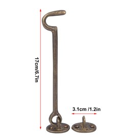 Stainless Steel Cabin Hook, Antique Brass Latch for Sliding Doors, Back Doors, Cabinet Doors (Bronze)