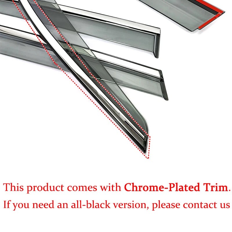 ZTT Smoke Tinted Window Deflector Wind Rain Guards For 2022-2024