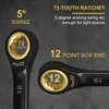 Egofine Ratcheting Wrench Set 10 Piece, Metric Wrench Set, CR-V
