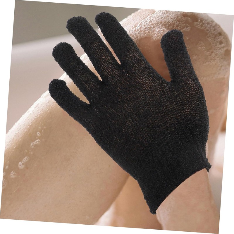 VALICLUD Guantes de Baño Exfoliantes Negros de Doble Cara -