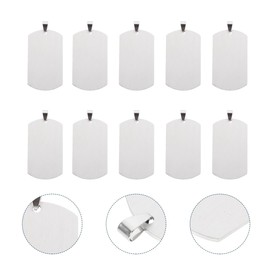 Gadpiparty 10pcs Titanium Steel Blank Military Style Dog Tag Pendants for Engraving Keychain Tags for Men Stamping Blanks