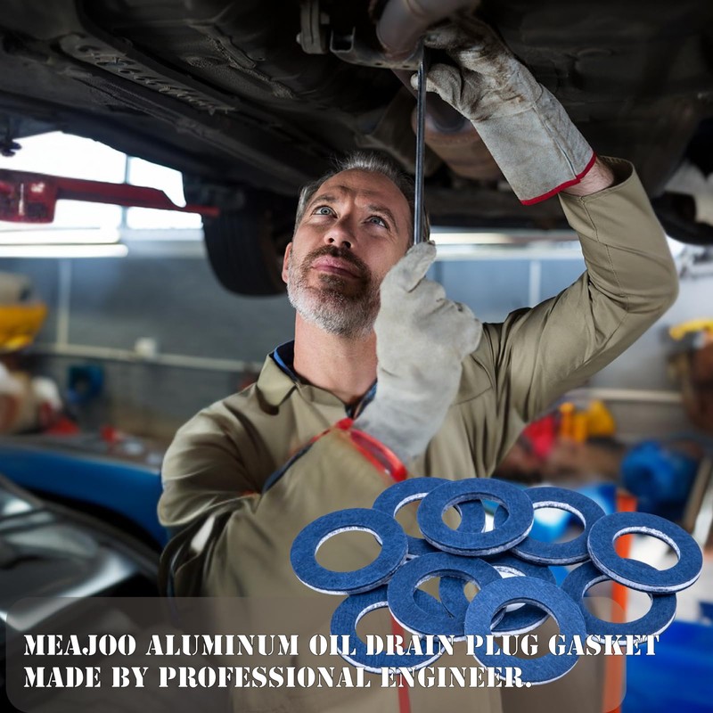 MEAJOO 10 PCS Engine Oil Drain Plug Gaskets Replacement for