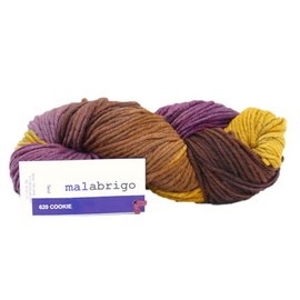 Malabrigo Wool Twist, Merino Wool Yarn, Hand-Dyed, Thick Crochet Wool, Knitting Yarn, 100 g (Cookie)