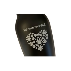 Petpets® Animal Urn / Memorial Urn 500 ml We Miss You Dog Cat Silver Stainless Steel Cremation Memorial Urn Grave Ashes Keepsake